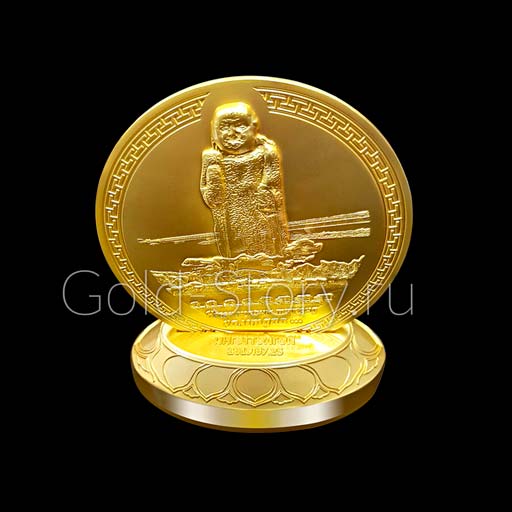 Настольная медаль Будда из золота